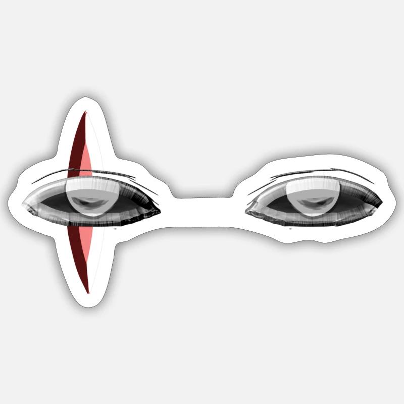 symbole rouge œil œil - Sticker taille S (10 x 10 cm) - blanc mat