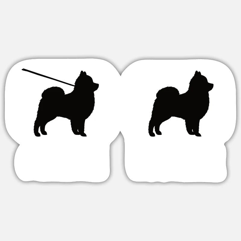 Online Offline Zwergspitz Spitz Spitzliebhaber - Sticker Größe S (10 x 10 cm) - Mattweiß