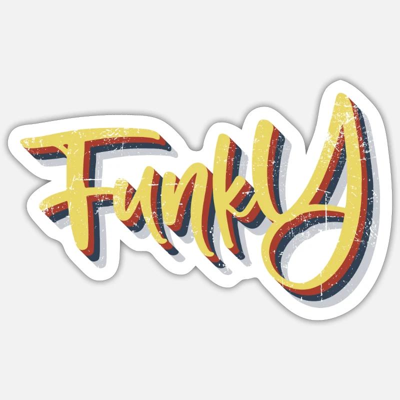 Funky - Sticker size S (10 x 10 cm) - white matte