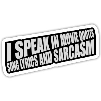 parler des paroles et du sarcasme - Sticker taille S (10 x 10 cm) - blanc mat - Devant