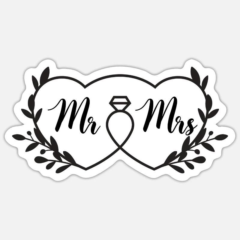 Mr Mrs Sticker size S (10 x 10 cm)