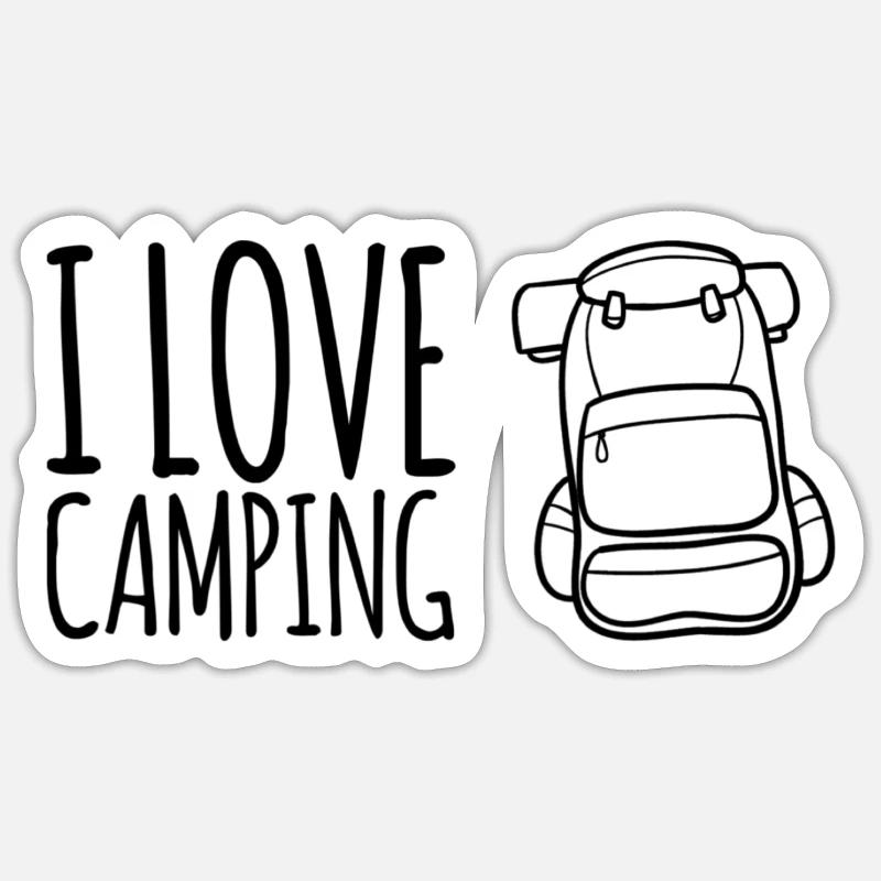 I Love Camping - Sticker size S (10 x 10 cm) - white matte