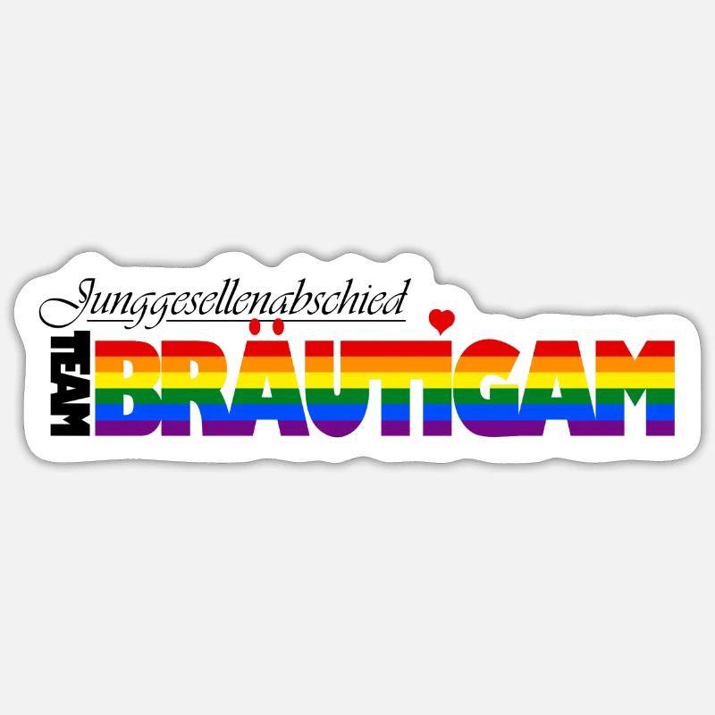 TEAM:BRÄUTIGAM (Pride-Version) Sticker Größe S (10 x 10 cm)