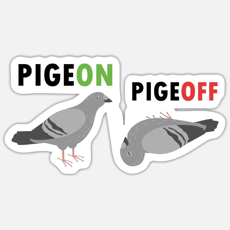 Pigeon Pigeoff - Ornithologue Ornithologue Cochon d’observation des oiseaux - Sticker taille S (10 x 10 cm) - blanc mat