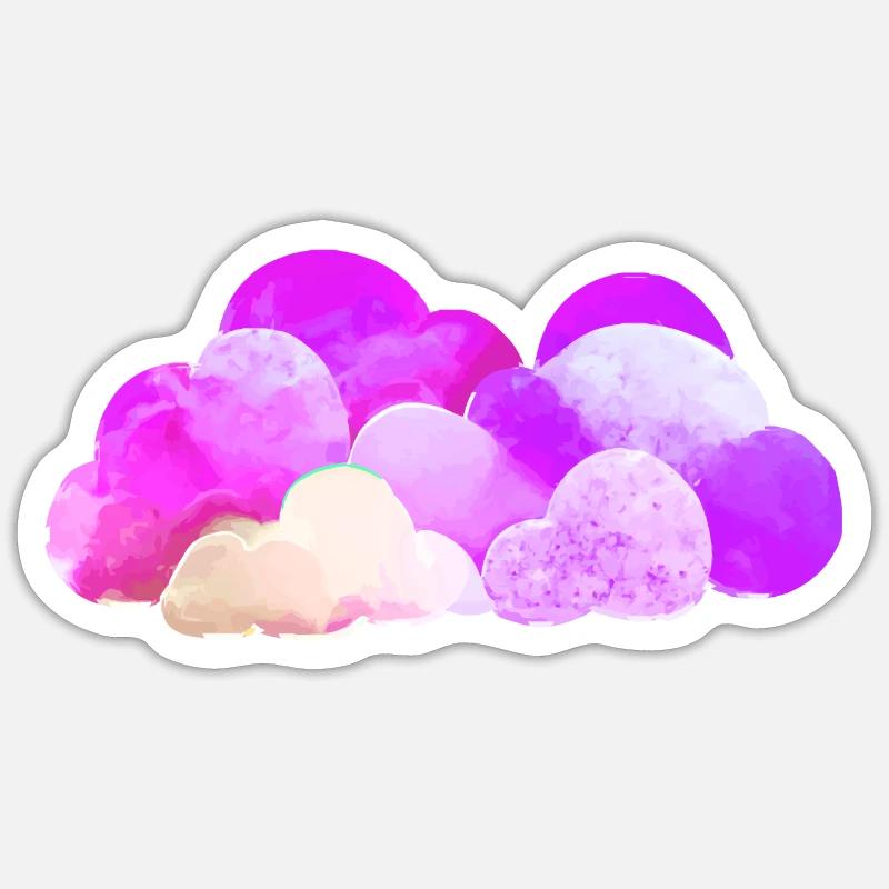 Clouds Purple Pastel Cloud Silhouette Drawing Sticker size S (10 x 10 cm)