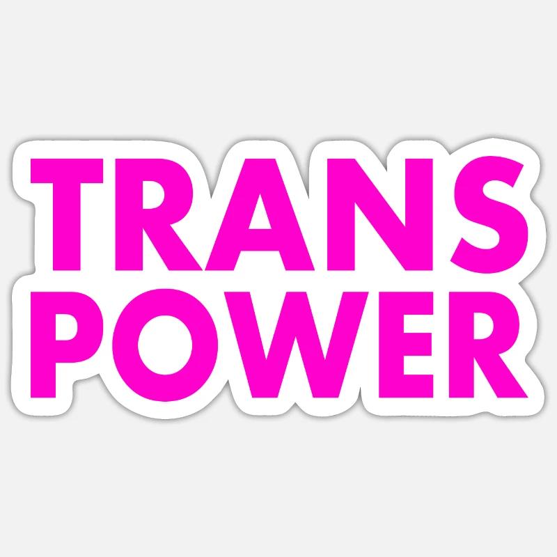 Trans power - Sticker size S (10 x 10 cm) - white matte