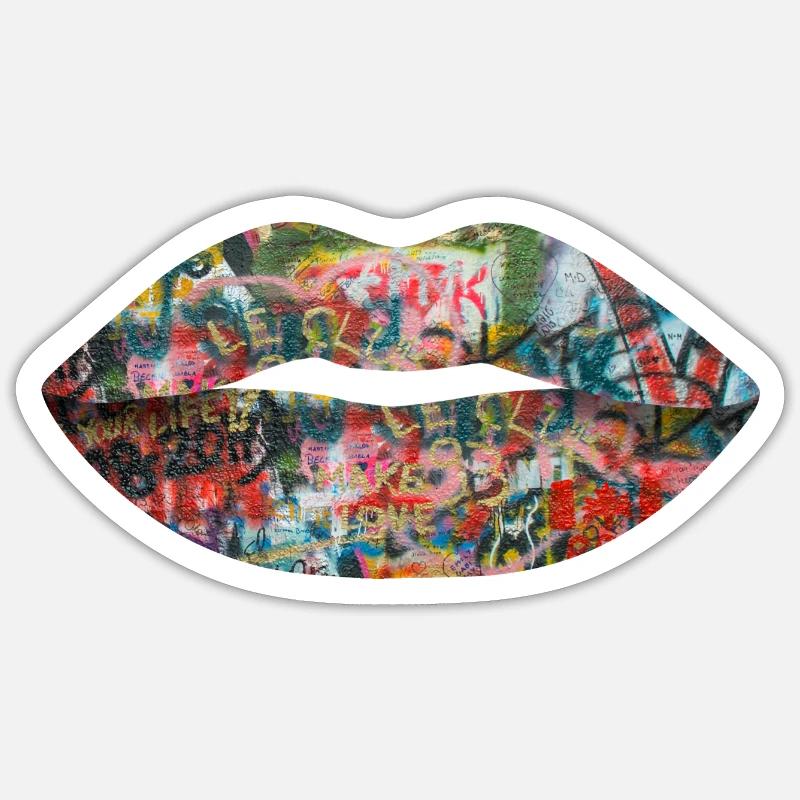 Graffiti lips Sticker size S (10 x 10 cm)