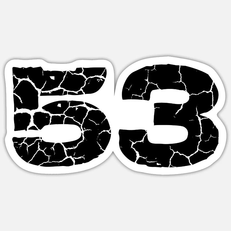 53 number jersey - Sticker size S (10 x 10 cm) - white matte