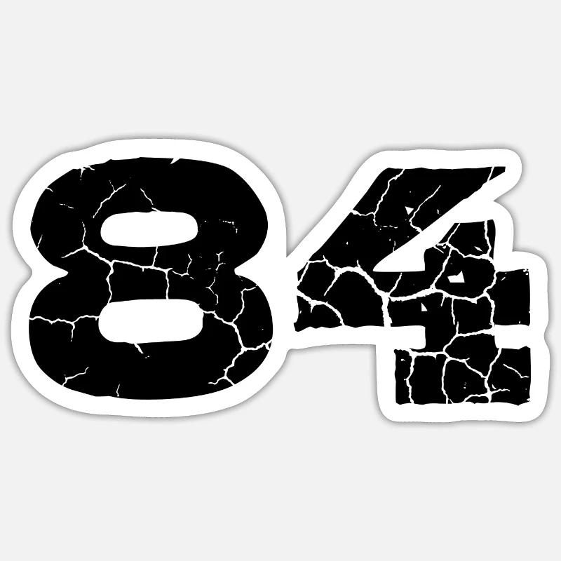 84 number jersey - Sticker size S (10 x 10 cm) - white matte