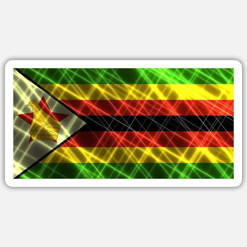 Simbabwe - Sticker Größe S (10 x 10 cm) - Mattweiß