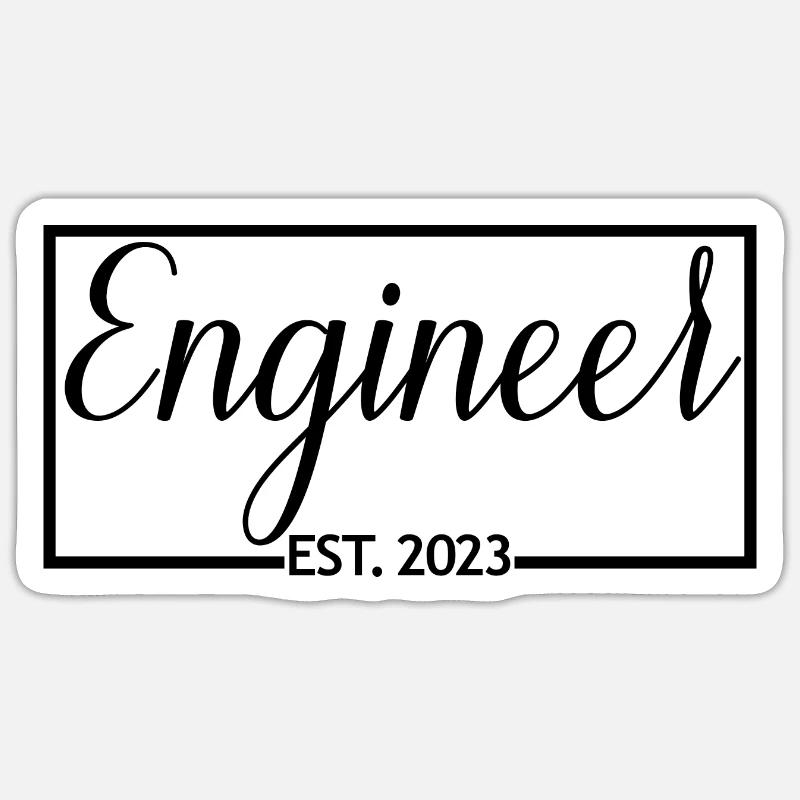 Engineer Est. 2023 Graduation Engineering Student Sticker size S (10 x 10 cm)