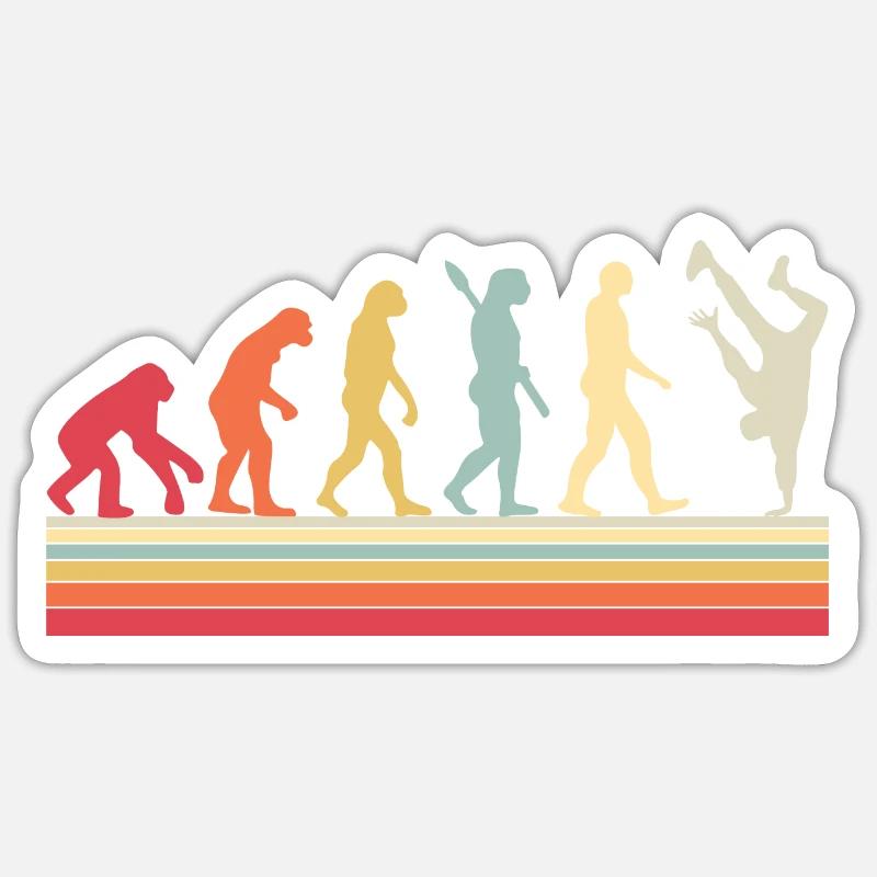 Évolution du Breakdance B-Boy Dance Breakdance - Sticker taille S (10 x 10 cm) - blanc mat