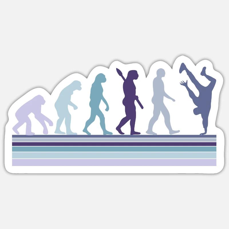 Evolution of Breakdancing B-Boy Dance Breakdance Sticker Größe S (10 x 10 cm)