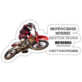 Motocross - Sticker Größe S (10 x 10 cm) - Mattweiß - Vorne