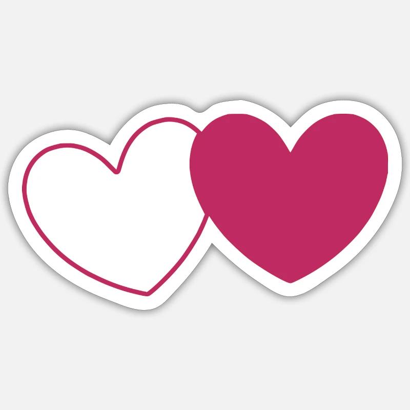 Saint-Valentin, Saint-Valentin, Saint-Valentin - Sticker taille S (10 x 10 cm) - blanc mat