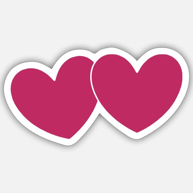 Saint-Valentin, Saint-Valentin, Saint-Valentin - Sticker taille S (10 x 10 cm) - blanc mat