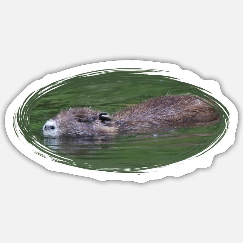 Nutria Biber Biberratte Wasserratte Sticker Größe S (10 x 10 cm)