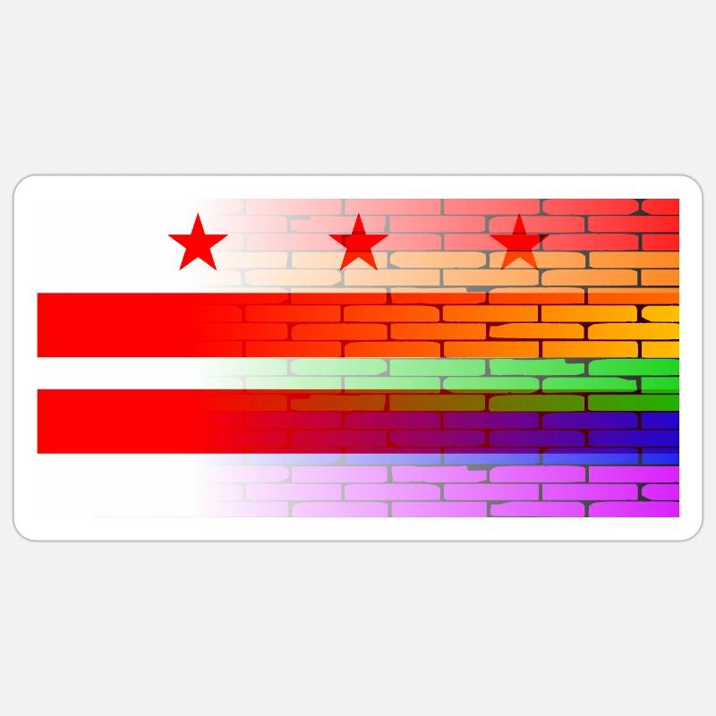 Rainbow Wall Washington DC Sticker size S (10 x 10 cm)