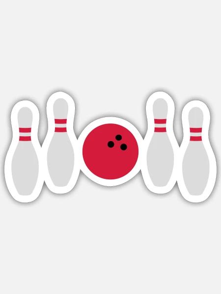 Entre les deux ne pas frapper le bowling - Sticker taille S (10 x 10 cm) - blanc mat