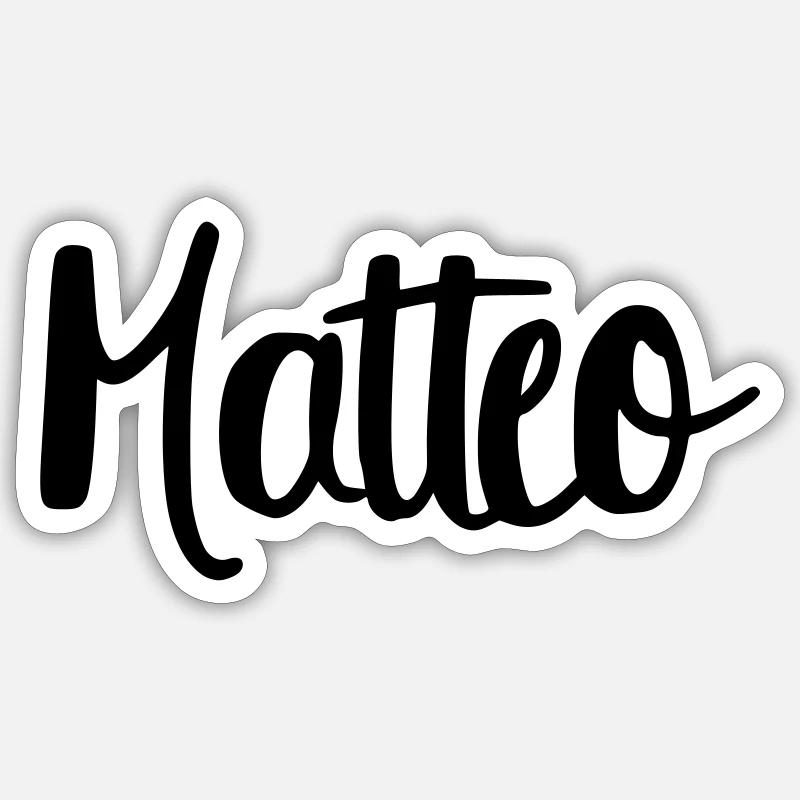 Matteo - Sticker taille S (10 x 10 cm) - blanc mat
