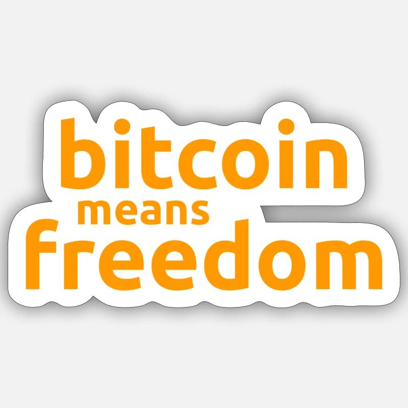 bitcoin means freedom - Sticker Größe S (10 x 10 cm) - Mattweiß