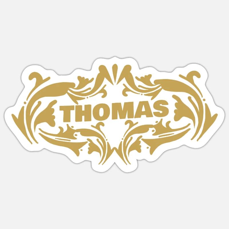 Thomas - Sticker taille S (10 x 10 cm) - blanc mat