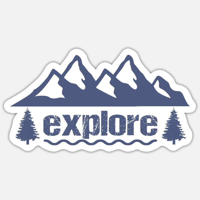 explorer - Sticker taille S (10 x 10 cm) - blanc mat