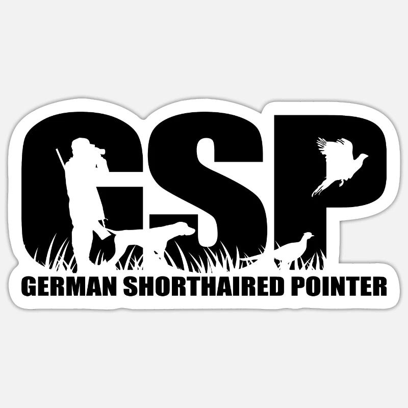GSP German Shorthaired Pointer Jagdhunde Wilsigns - Sticker Größe S (10 x 10 cm) - Mattweiß