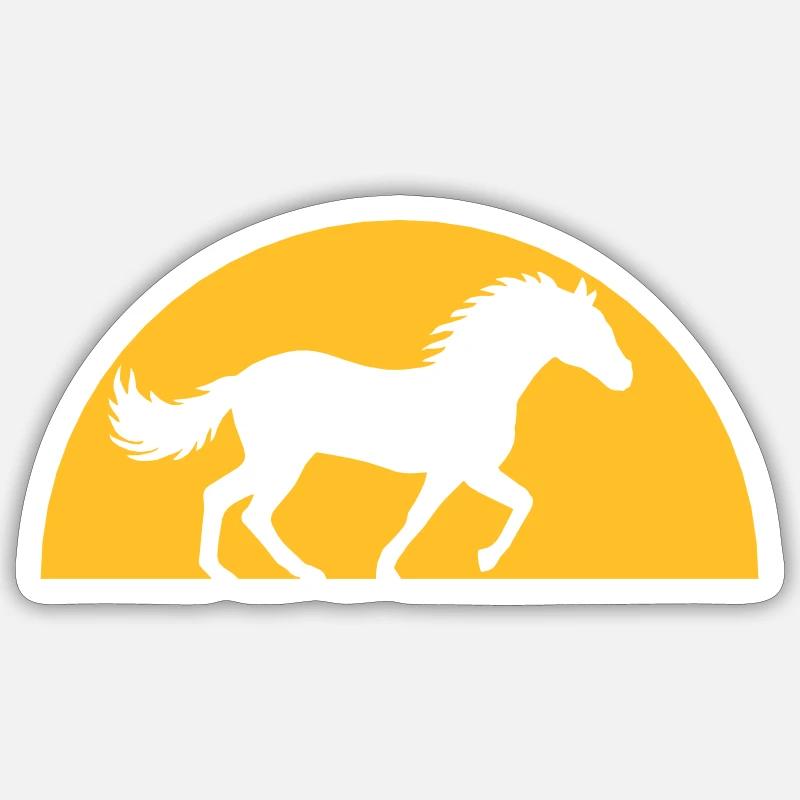 Soirée Soleil Cheval Horizon Sticker taille S (10 x 10 cm)