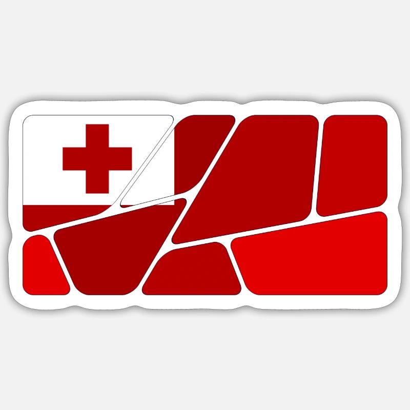 Tonga - Sticker Größe S (10 x 10 cm) - Mattweiß