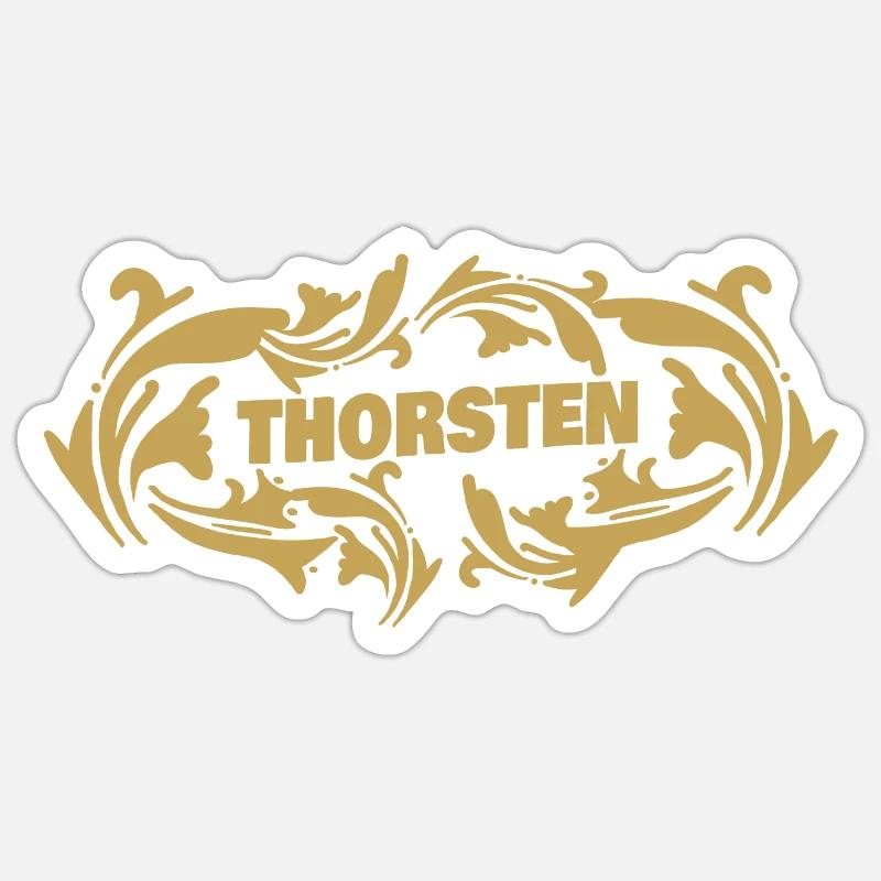 Thorsten - Sticker taille S (10 x 10 cm) - blanc mat