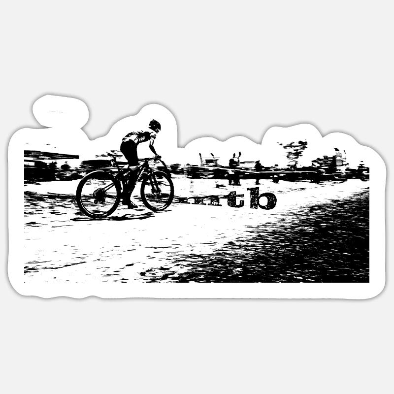 vtt mtb vélo bmx - Sticker taille S (10 x 10 cm) - blanc mat