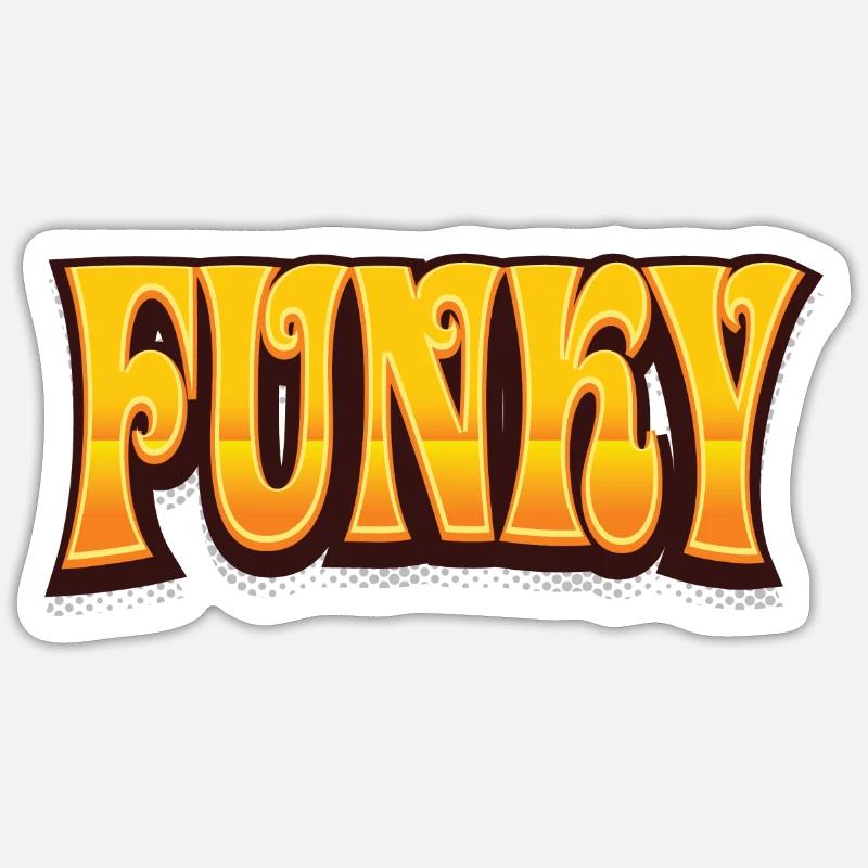 Funky Retro - Sticker size S (10 x 10 cm) - white matte