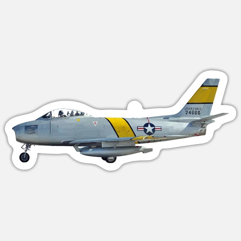 F-86 Sabre - Sticker size S (10 x 10 cm) - white matte