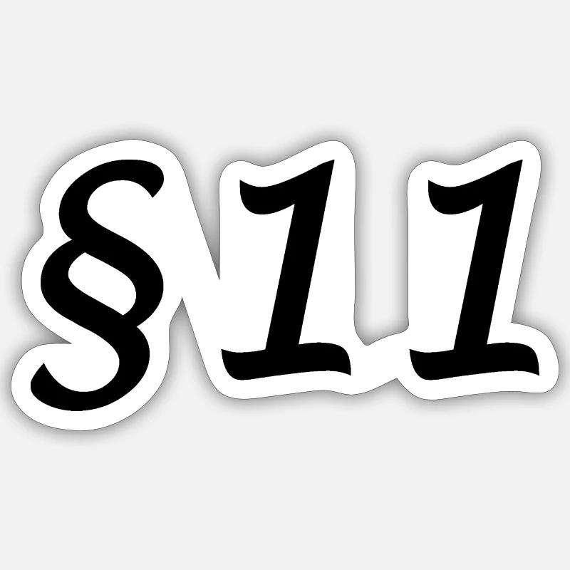 paragraph11 - Sticker Größe S (10 x 10 cm) - Mattweiß