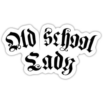 Old school lady - Sticker size S (10 x 10 cm) - white matte - Front