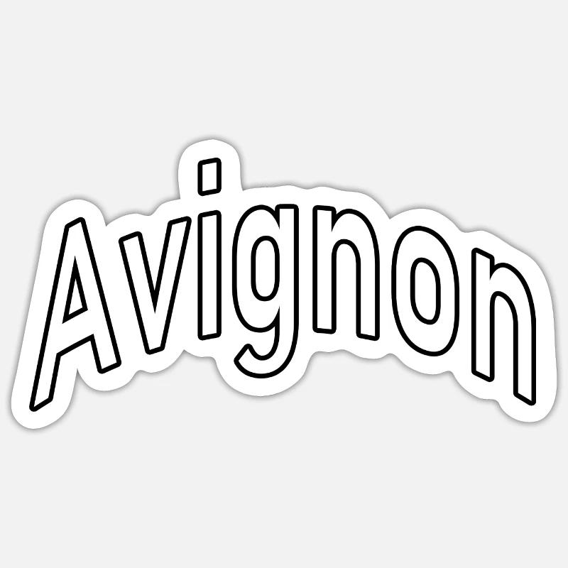 Avignon - Sticker taille S (10 x 10 cm) - blanc mat