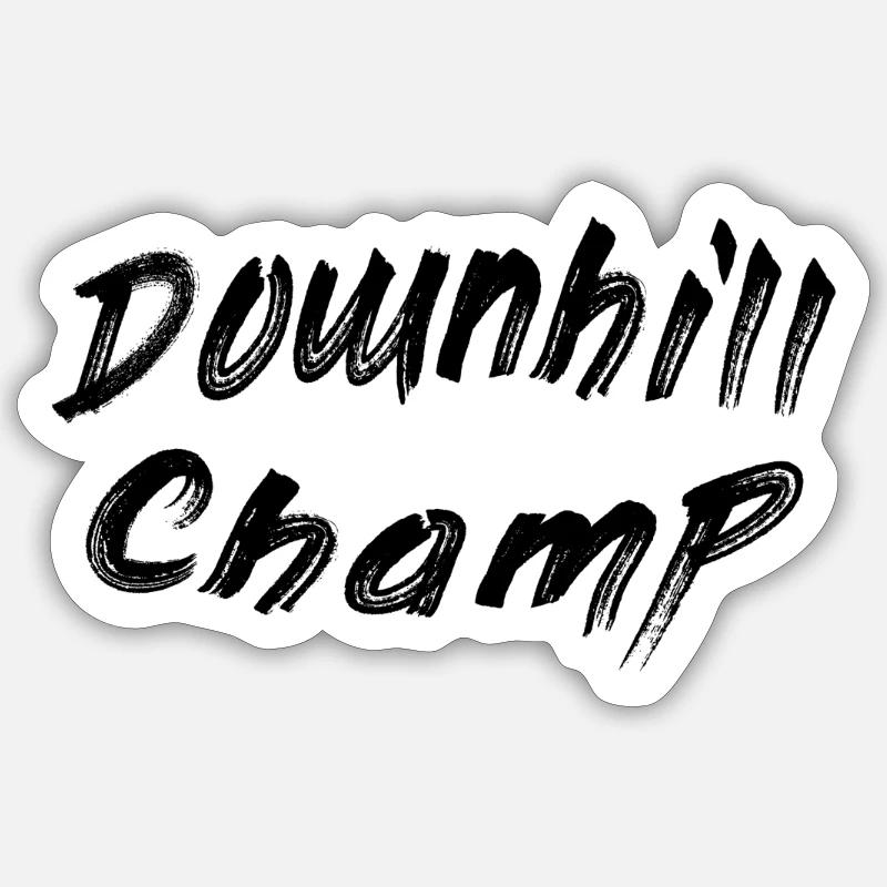 Downhill champ - Sticker Größe S (10 x 10 cm) - Mattweiß