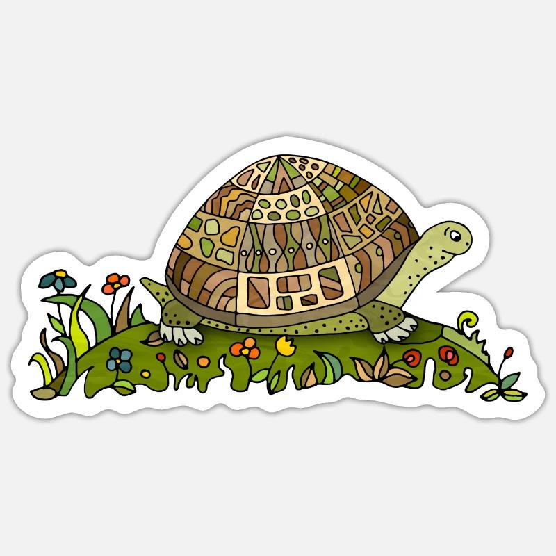 Tortoise - Sticker size S (10 x 10 cm) - white matte