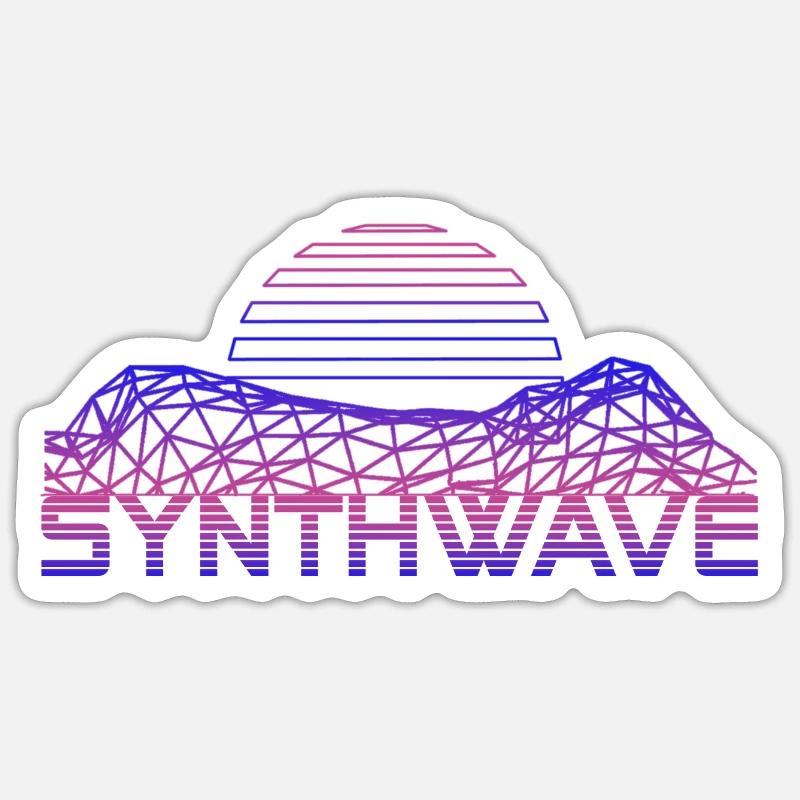 Retrowave Synthwave 80s Design Sticker Größe S (10 x 10 cm)