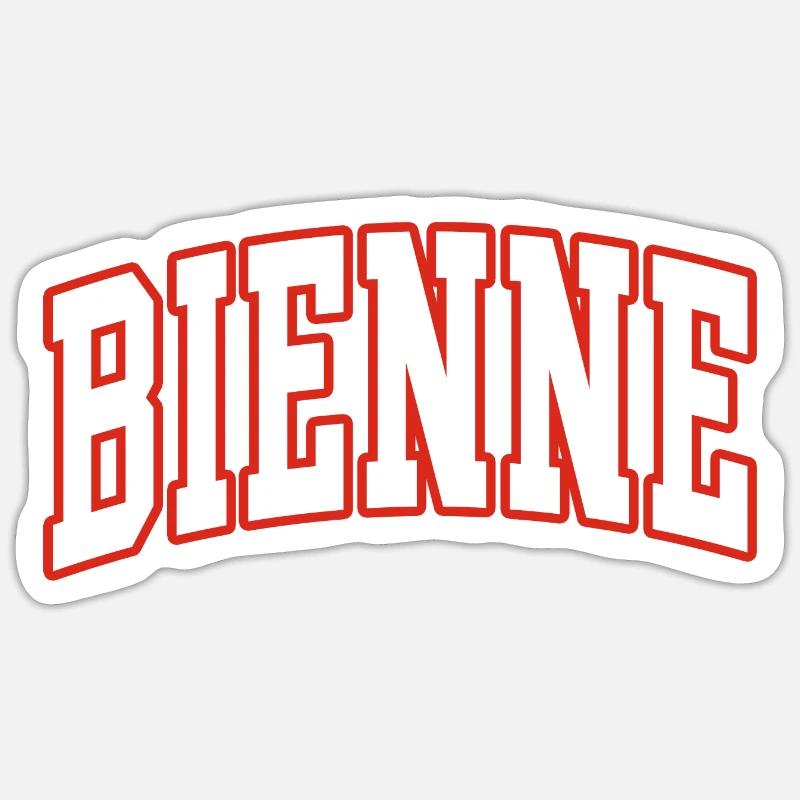 Bienne - Sticker taille S (10 x 10 cm) - blanc mat