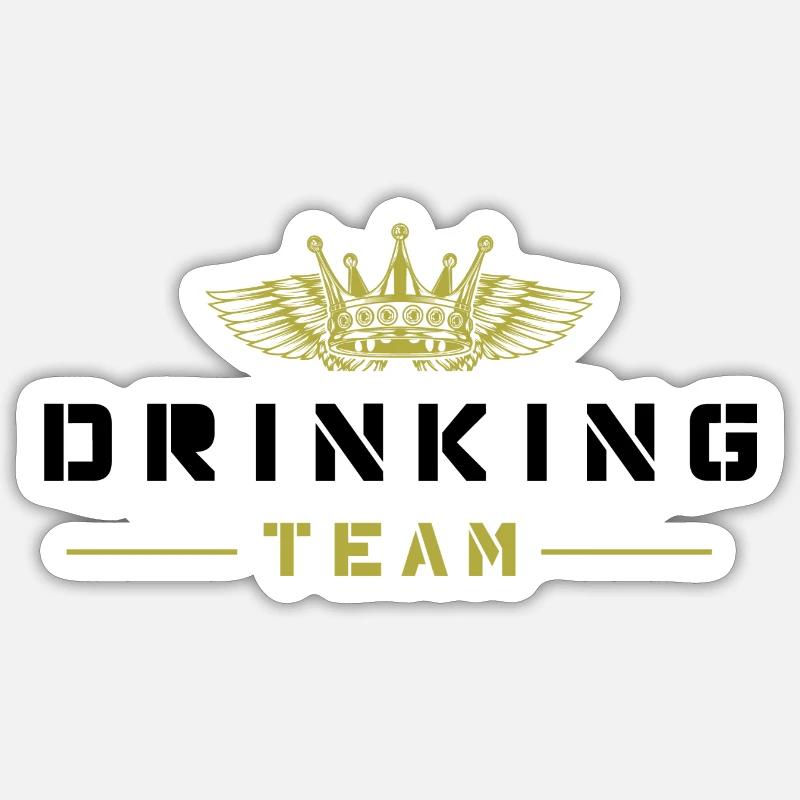 Drinking Team - Sticker Größe S (10 x 10 cm) - Mattweiß