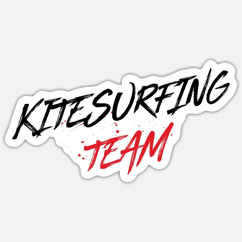Équipe de kitesurf - Sticker taille S (10 x 10 cm) - blanc mat