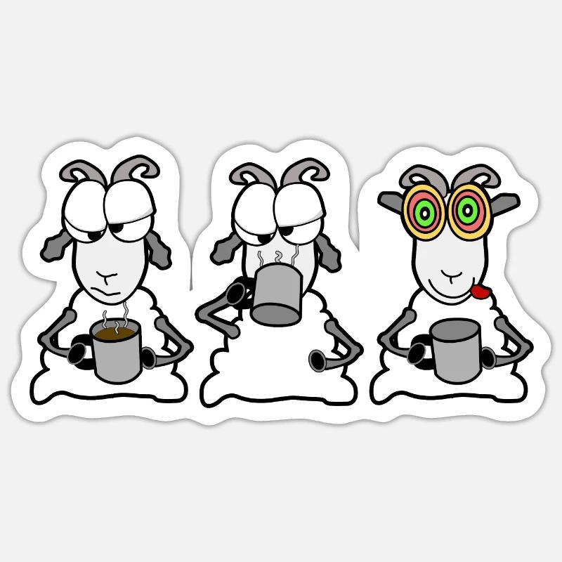 Coffee break Drinking coffee Sticker size S (10 x 10 cm)