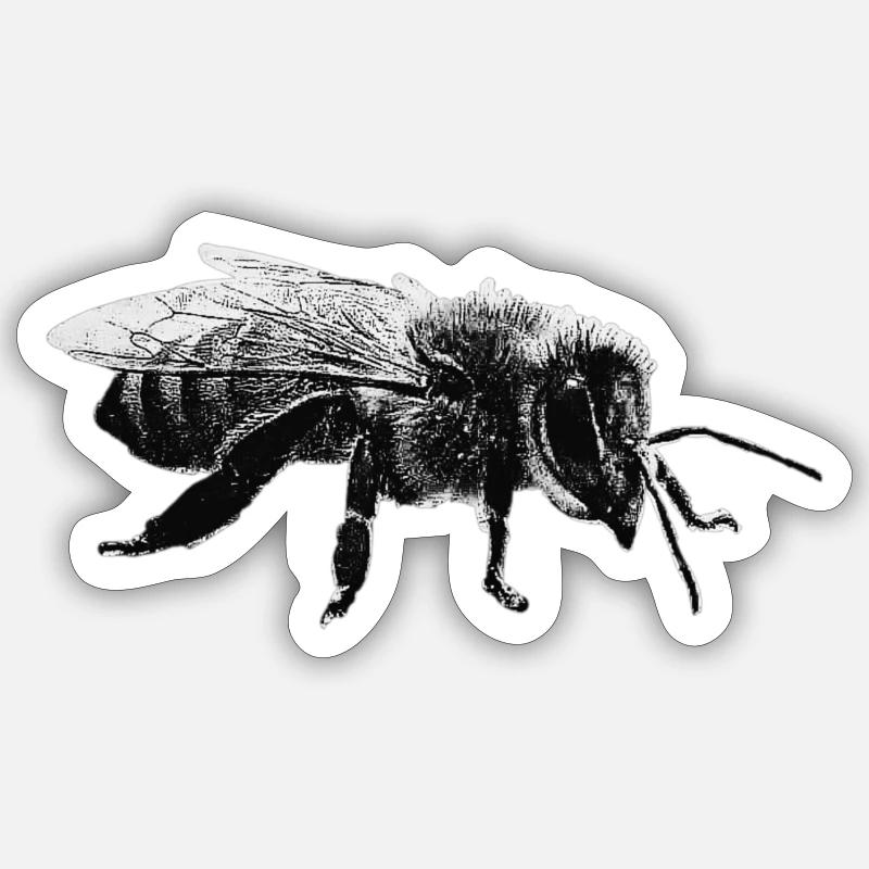 Biene - Sticker Größe S (10 x 10 cm) - Mattweiß