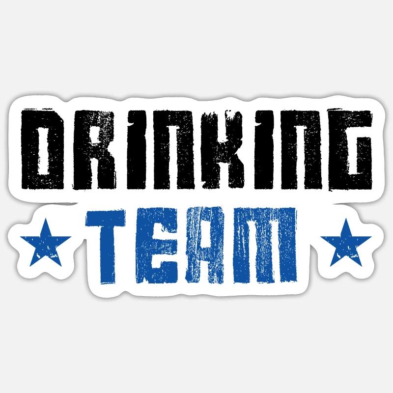 Drinking Team - Sticker Größe S (10 x 10 cm) - Mattweiß