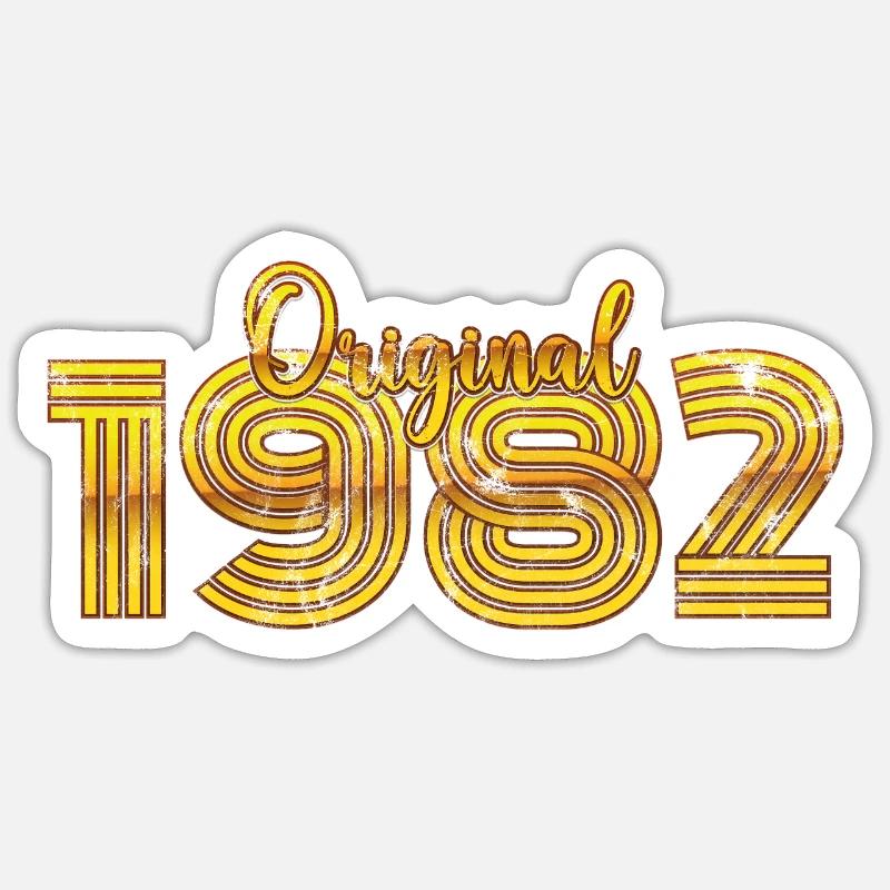 1982 Birthday - Sticker size S (10 x 10 cm) - white matte