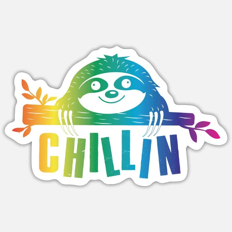 Chillin Chill - Sticker taille S (10 x 10 cm) - blanc mat