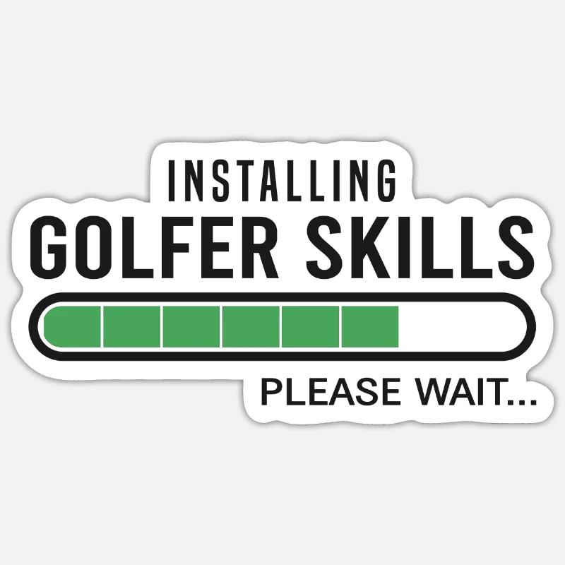 Golf Golf Golfeur Compétences Golfeurs - Sticker taille S (10 x 10 cm) - blanc mat