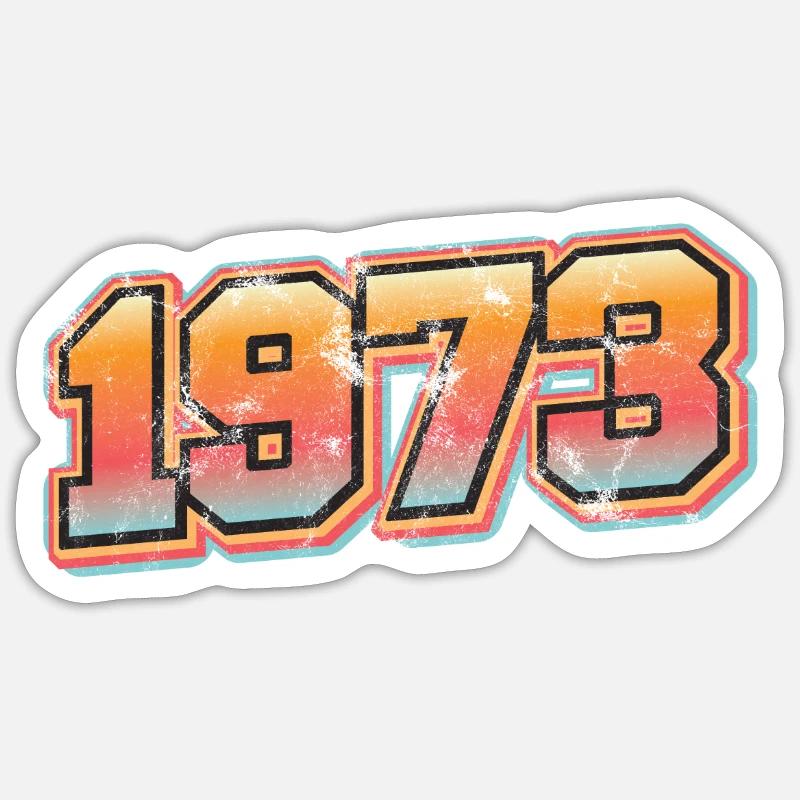 Millésime 1973 - Sticker taille S (10 x 10 cm) - blanc mat
